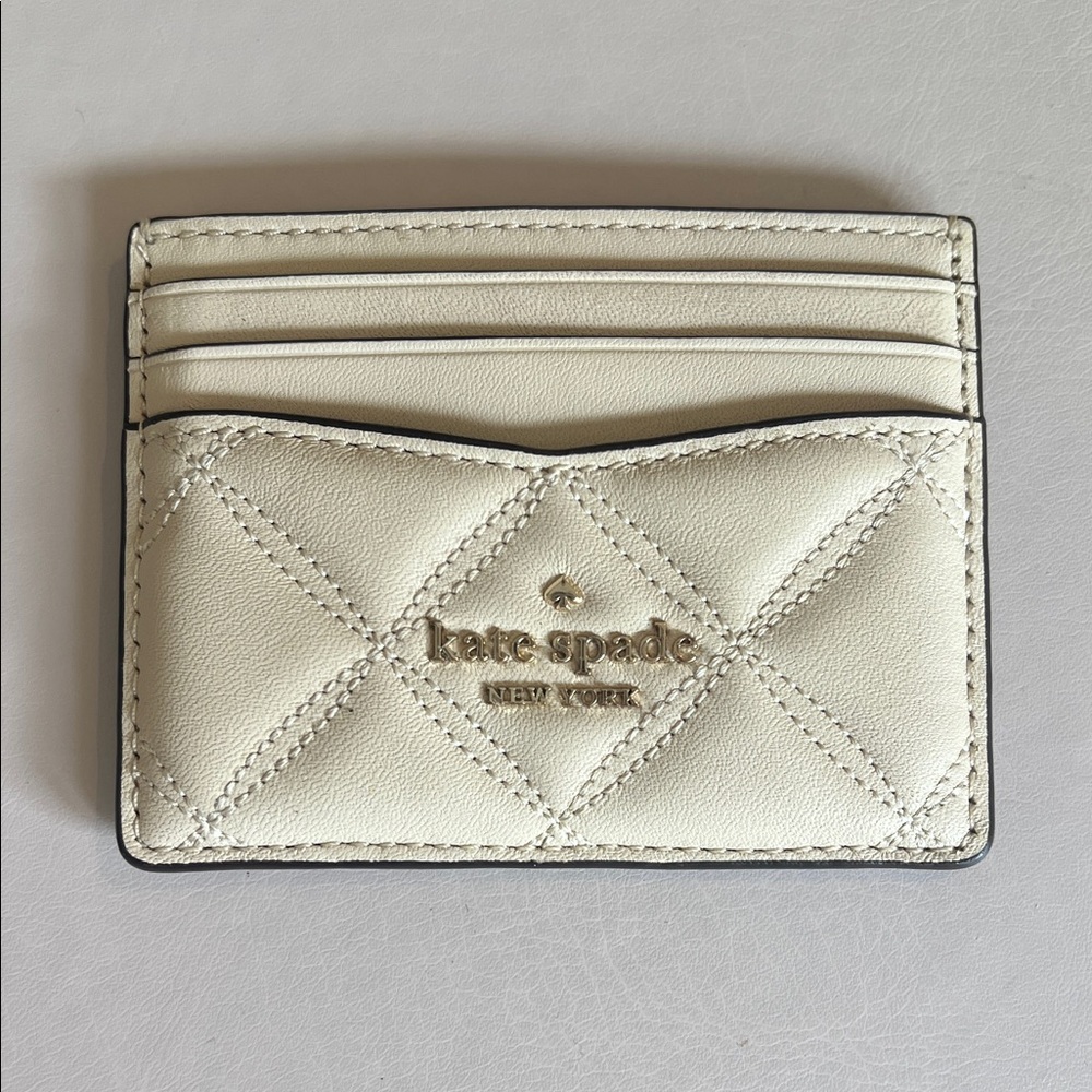 Kate Spade Ivory Quilted Card Holder